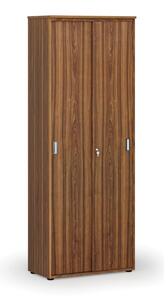 Kancelářská skříň se zasouvacími dveřmi PRIMO WOOD, 2128 x 800 x 420 mm, ořech