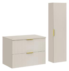 Comad Set koupelnového nábytku Adel Cashmere 80 kašmír mat s vysokou skříňkou