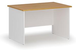 Kancelářský psací stůl rovný PRIMO WHITE, 1200 x 800 mm, bílá/buk