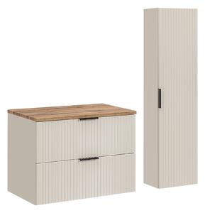 Comad Set koupelnového nábytku Adel Cashmere 80 dub wotan/kašmír mat