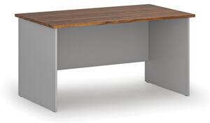 Kancelářský psací stůl rovný PRIMO GRAY, 1400 x 800 mm, šedá/ořech
