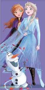 Bavlněná froté osuška 70x140 cm - Ledové království Elsa, Anna a Olaf