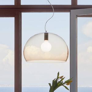 Kartell FL/Y závěsné světlo, Ø 52 cm, hnědá, stmívatelný, Hnědá / rez, Obývací pokoj / jídelna, Plast, Design