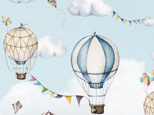 FUGU Balóny v oblacích - dětská tapeta Materiál: Digitální eko vlies - klasická tapeta nesamolepicí