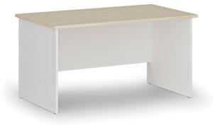 Kancelářský psací stůl rovný PRIMO WHITE, 1400 x 800 mm, bílá/bříza