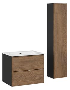 Comad Set koupelnového nábytku Talia Casella 60 černá matná/dub casella