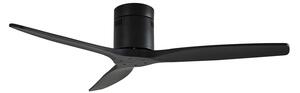 Stropní ventilátor Lucande Vindur, černý, DC, tichý, 132 cm