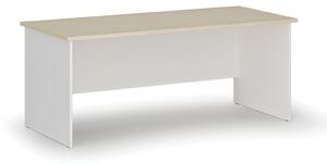 Kancelářský psací stůl rovný PRIMO WHITE, 1800 x 800 mm, bílá/dub přírodní