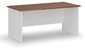 Kancelářský psací stůl rovný PRIMO WHITE, 1600 x 800 mm, bílá/ořech