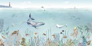 FUGU Tajemný mořský svět- nádherná tapeta pro děti Materiál: Digitální eko vlies - klasická tapeta nesamolepicí