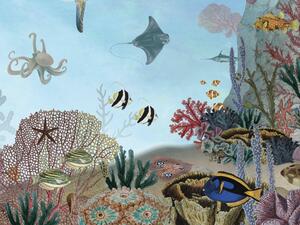 FUGU Tajemný mořský svět korálový útes - nádherná tapeta pro děti Materiál: Digitální eko vlies - klasická tapeta nesamolepicí