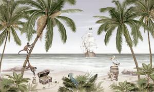 FUGU Tapeta pro děti Zátoka pirátů Materiál: Digitální eko vlies - klasická tapeta nesamolepicí