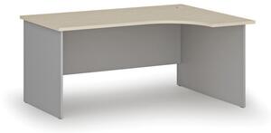 Kancelářský rohový pracovní stůl PRIMO GRAY, 1600 x 1200 mm, pravý, šedá/bříza