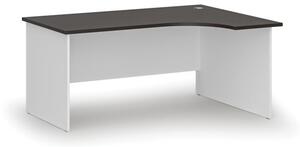 Kancelářský rohový pracovní stůl PRIMO WHITE, 1600 x 1200 mm, pravý, bílá/wenge