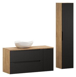 Comad Set koupelnového nábytku Luxor Black 120 dub olejovaný/černá mat