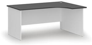 Kancelářský rohový pracovní stůl PRIMO WHITE, 1600 x 1200 mm, pravý, bílá/grafit