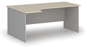 Kancelářský rohový pracovní stůl PRIMO GRAY, 1800 x 1200 mm, levý, šedá/třešeň