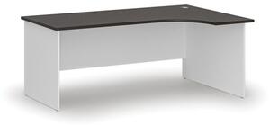 Kancelářský rohový pracovní stůl PRIMO WHITE, 1800 x 1200 mm, pravý, bílá/wenge