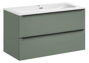 Comad Koupelnová skříňka s nábytkovým umyvadlem Sombra Green 100 rákosově zelená