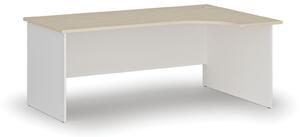 Kancelářský rohový pracovní stůl PRIMO WHITE, 1800 x 1200 mm, pravý, bílá/třešeň