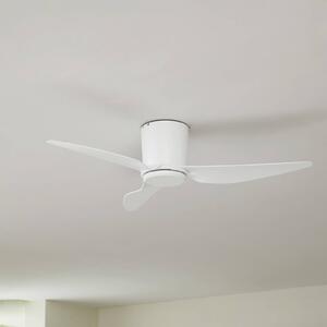 Lindby Stropní ventilátor Aulo, bílý, DC, tichý, Ø 123 cm, Bílá / opál, Obývací pokoj / jídelna, kov, Moderní