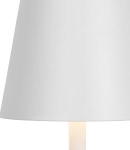 Venkovní stojací lampa bílá včetně LED s dobíjecím dotykovým stmívačem - Jackson