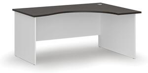 Ergonomický kancelářský pracovní stůl PRIMO WHITE, 1600 x 1200 mm, pravý, bílá/wenge