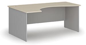 Ergonomický kancelářský pracovní stůl PRIMO GRAY, 1800 x 1200 mm, levý, šedá/ořech