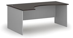 Ergonomický kancelářský pracovní stůl PRIMO GRAY, 1800 x 1200 mm, levý, šedá/wenge