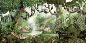 FUGU Tapeta pro děti Břízy a lesní zvířátka - Amazing Antlers Materiál: Digitální eko vlies - klasická tapeta nesamolepicí