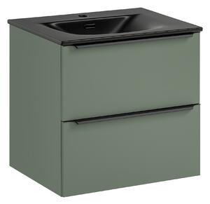 Comad Koupelnová skříňka s nábytkovým umyvadlem Sombra Green 60 rákosově zelená