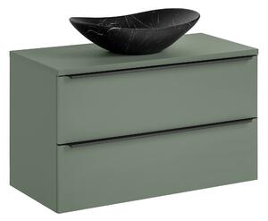 Comad Set koupelnového nábytku Sombra Green 100 rákosově zelená s umyvadlem se zásuvkami