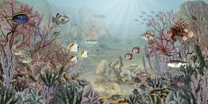 FUGU Fototapeta korálový útes - Coral Creatures Materiál: Digitální eko vlies - klasická tapeta nesamolepicí