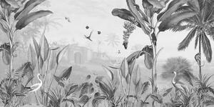 FUGU Tapeta pro děti Břízy a lesní zvířátka - Amazing Antlers Materiál: Digitální eko vlies - klasická tapeta nesamolepicí