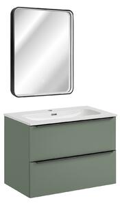 Comad Set koupelnového nábytku Sombra Green 80 rákosově zelená se zrcadlem