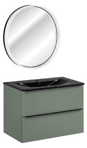 Comad Set koupelnového nábytku Sombra Green 80 rákosově zelená se zrcadlem