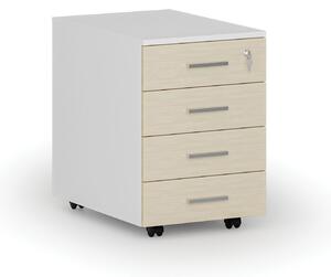 Kancelářský mobilní kontejner PRIMO WHITE, 4 zásuvky, bílá/grafit