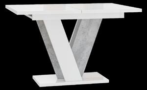 Rozkládací stůl Viney Barva: bílý lesk/ kámen