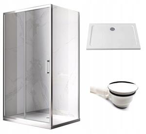 BPS-koupelny Obdélníkový sprchový kout KZ104C 120x90 chrom/transp. + vanička ST04C WH bílá