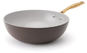 Elmich Nepřilnavá keramická pánev wok Zen Ø 28 cm - hnědo zlatá