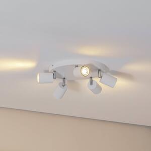 Luminex Stropní bodové světlo Fun, bílé, Ø 30 cm, nastavitelné, GU10, stmívatelný, Bílá / opál, Obývací pokoj / jídelna, kov, Moderní