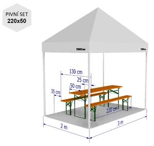 Nůžkový párty stan 2x3 m TENTino BIG HEXAGON Barva opláštění: 4A - ŽLUTÁ