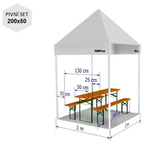 Nůžkový párty stan 2x2 m TENTino SMALL HEXAGON Barva opláštění: 11A - ČERNÁ