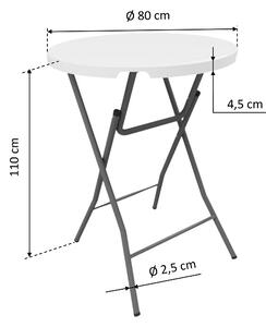 AKCE: UBRUS ZDARMA - Skládací bistro stolek IVAN průměr 80 cm Barva ubrusu: ČERNÁ / BLACK