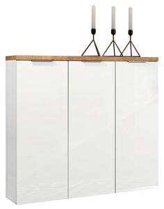 BOTNÍK, bílá, barvy dubu, 120/115/34 cm Xora