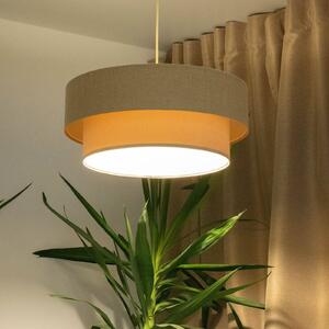 Maco Design Závěsné svítidlo Boho, krémová/béžová, Ø 50 cm, výška 21 juta, stmívatelný, Krémová / jantar, Obývací pokoj / jídelna, Textil / tkanina / hedvábí