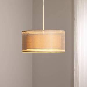 Maco Design Závěsné svítidlo Duo Den Light, béžová barva, Ø 50 cm, len, PVC, stmívatelný, Krémová / jantar, Obývací pokoj / jídelna, Textil / tkanina / hedvábí