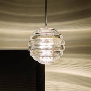 Tom Dixon LED závěsné světlo Press Sphere, čiré, Ø 14 cm, 927, stmívatelný, Čirá / transparetní, Obývací pokoj / jídelna, Sklo, Design
