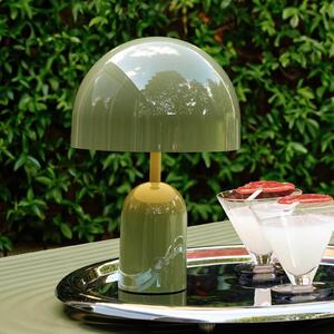 Tom Dixon Akumulátorová stolní lampa BELL PORTABLE, mechově zelená 28 cm IP44, stmívatelný, Zelená, Obývací pokoj / jídelna, Plast, Design