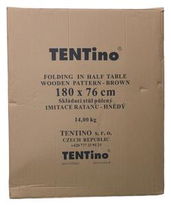 TENTino AKCE! Skládací stůl 183x76 cm PŮLENÝ + ubrus BASIC ZDARMA Barva ubrusu: BÍLÁ / WHITE